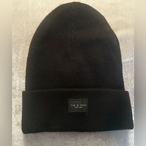 Rag & Bone Addison Wool Blend Beanie, Black, One Size, Like New, Authentic